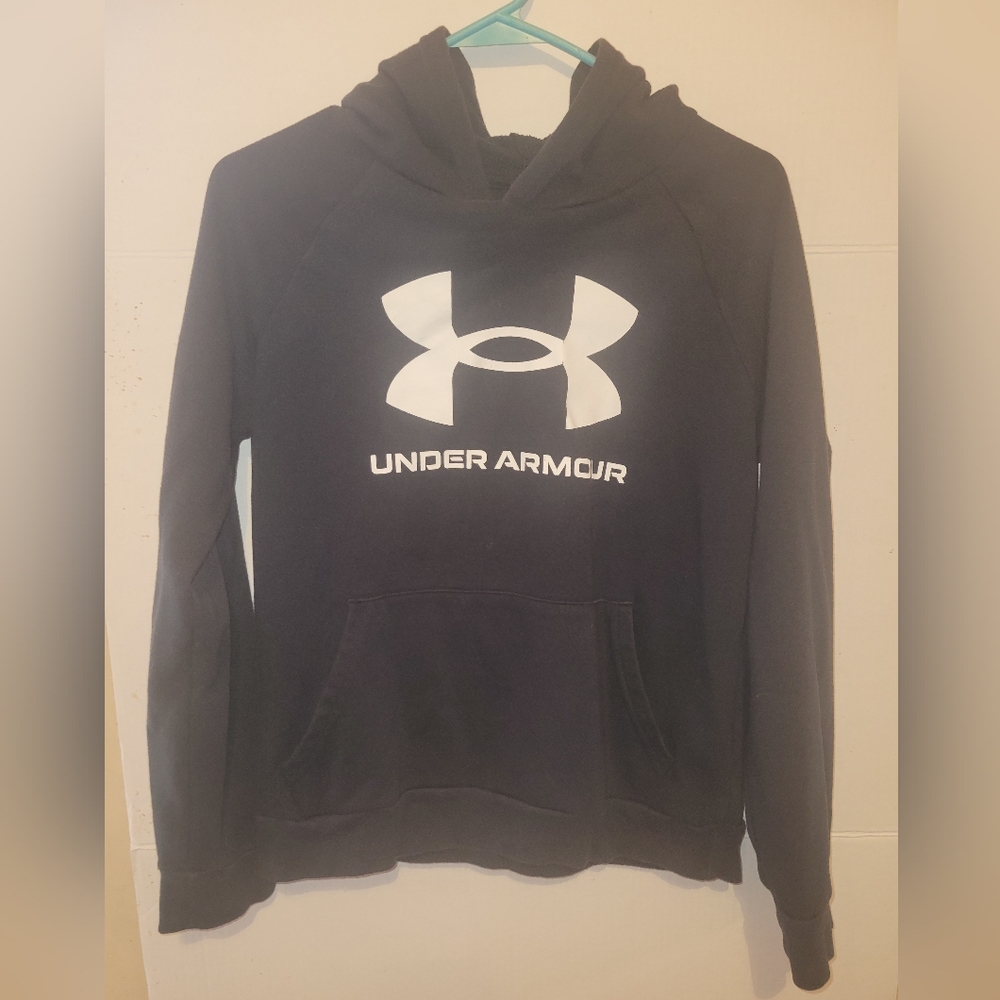 Boys navy blue under Armour hoodie size large